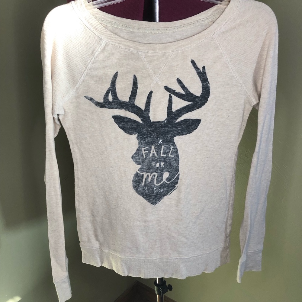 American Eagle Fall for Me Dear Long Sleeve Shirt
